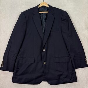 NEW Joseph & Feiss Gold Mens 46L Navy‎ Blue Wool Classic Fit Blazer Sport Coat